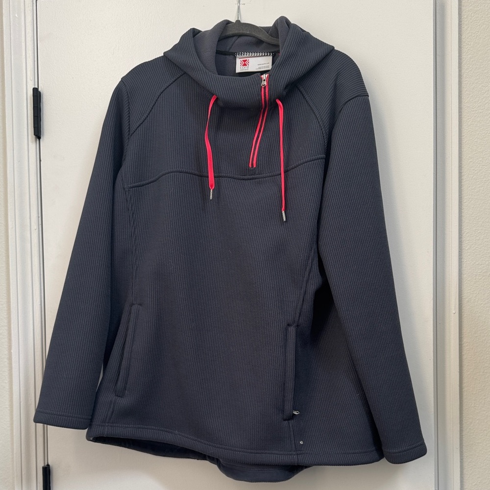 SPYDER Gray Hooded Pullover with Red Accents XL